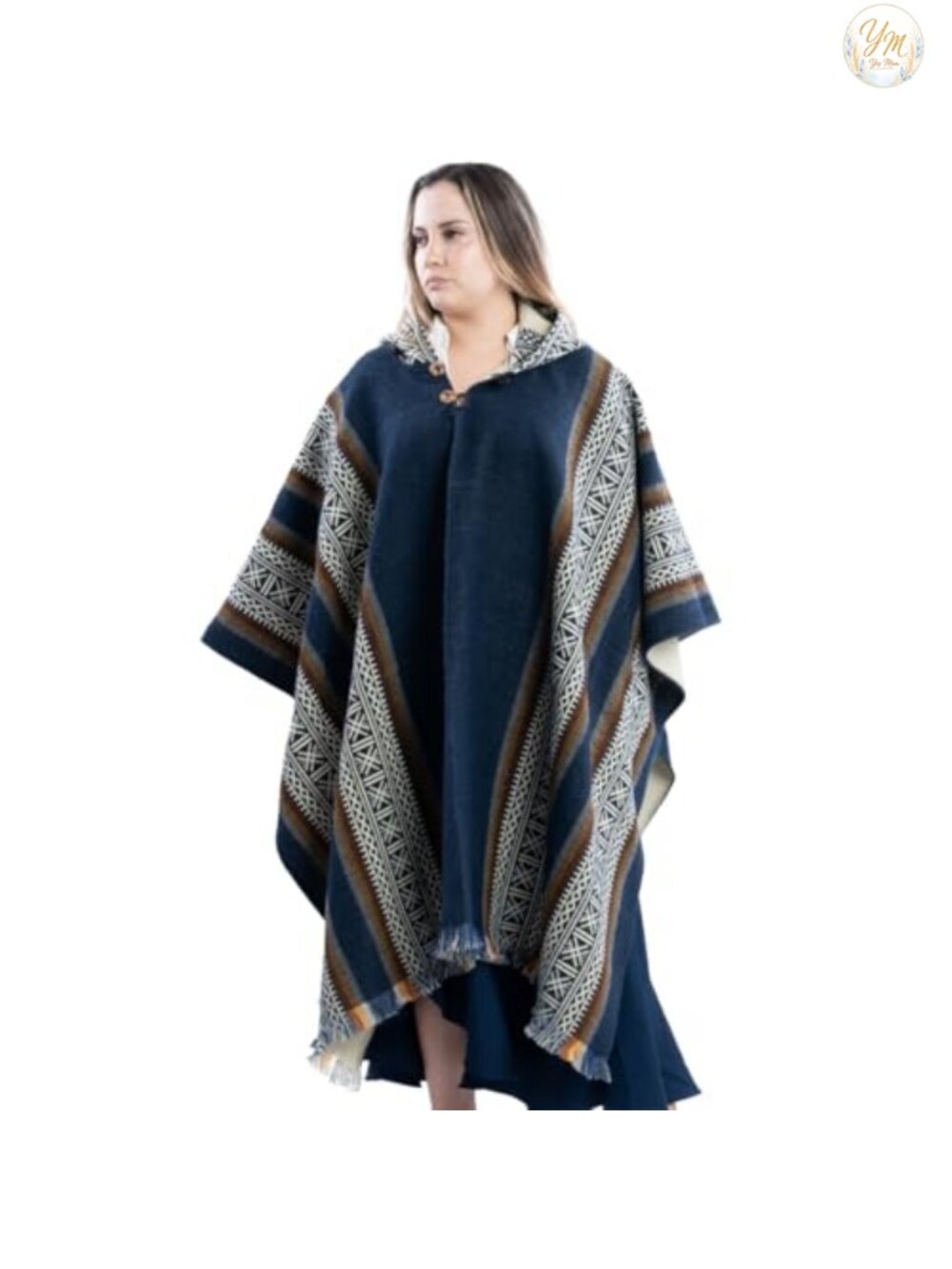 Alpaca Wool Blend Poncho Handmade Ecuador Soft Lightweight Warm Cape
